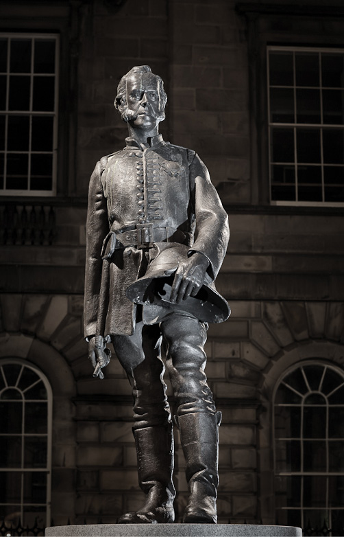 A bronze monument of James Braidwood, which stands on the Royal Mile in Edinburgh, Scotland. (Photo found on Wikimedia Commons courtesy of Ghgraham.)