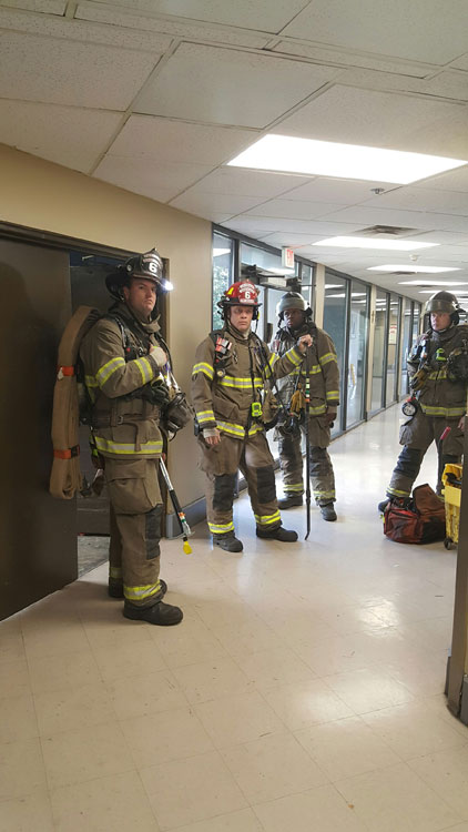 Birmingham Fire Department Engine 6 at high-rise fire