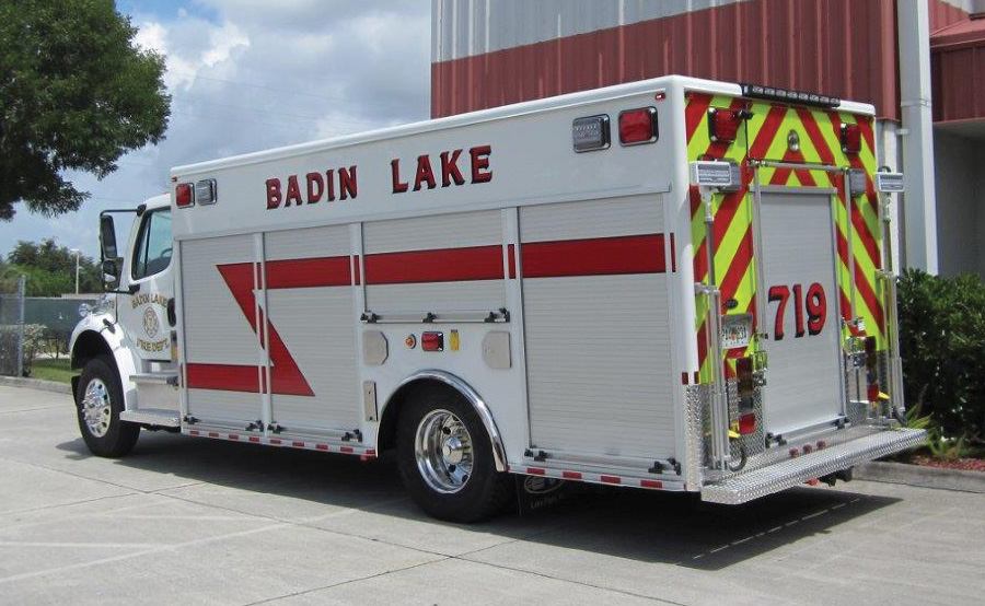 The Badin Lake Fire Department, New London, North Carolina, uses this EVI medium size rescue truck for rescue calls and as an equipment carrier for fireground support, says Assistant Chief Ronnie Metcalf.