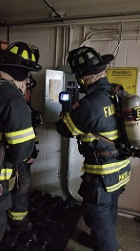 A thermal imaging camera is used to identify potential fire hazards associated with electrical components. Using this tool when performing company inspections helps to prevent future problem and improves relationships with business owners in your district. [Photo by Lt. Dariusz Piwko, Fairmount (CO) Fire.]