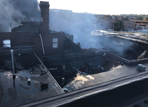 Looking southwest from exposure D-1, note the effects of the side D wall collapse onto exposure D; the remainder of the wall (photo 8) has also collapsed. (Photo by author.)