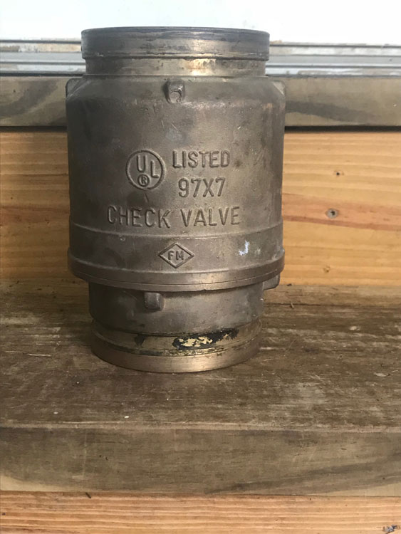 Standpipe check valve