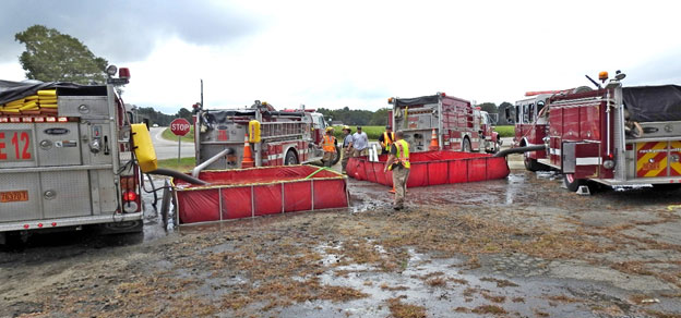 Pumpers at dump tanks