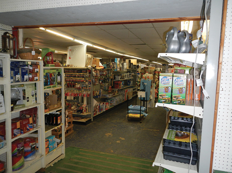 (4) Interior aisles of a box store.