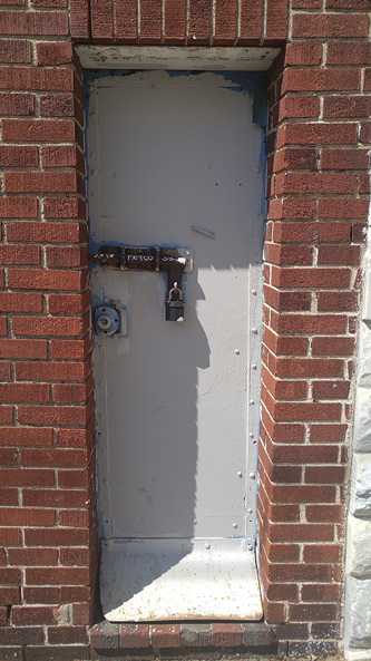 (6) The exterior locked door.