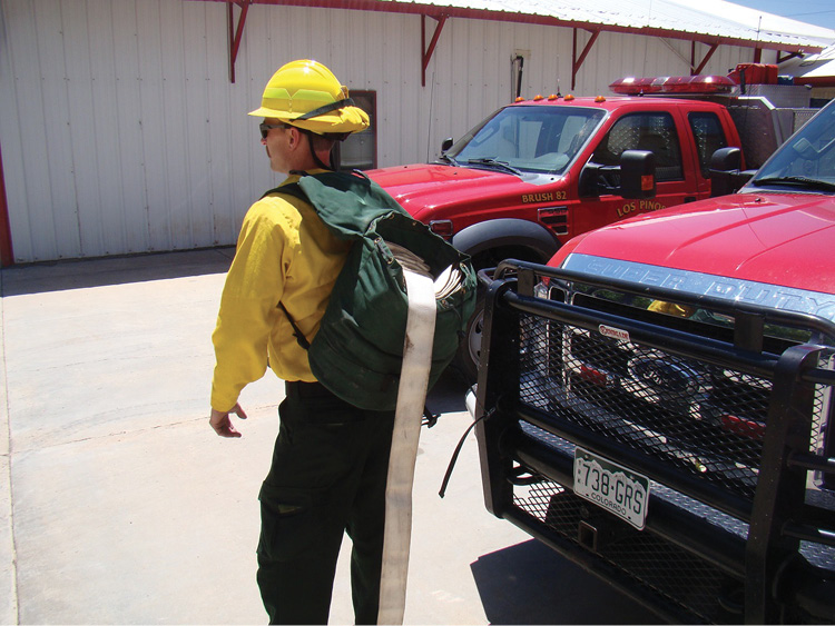 You can use a hose backpack to complete a long hoselay in a short time.