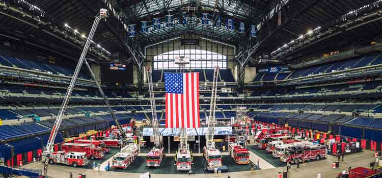 Pierce banner in Lucas Oil Stadium