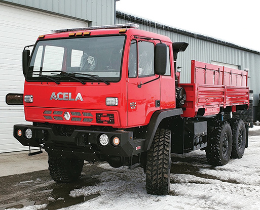 Acela Truck Company’s HIGH WATER/FLOOD RESCUE TRUCKS in both 4 × 4 and 6 × 6 variations of its Monterra™ line of truck chassis. 