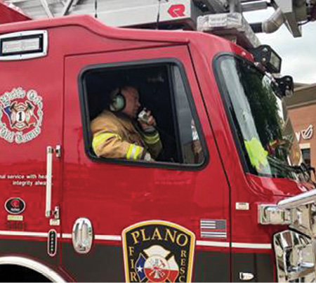 (1) Size-ups should be concise and from the cab when possible. The apparatus radio has more output power (wattage) than the portable radio, and there is less wind noise in the cab. Keep it simple. You’ll get more information after your 360, during your situation report. [Photo by Craig Hargrave, Plano (TX) Fire-Rescue.] 