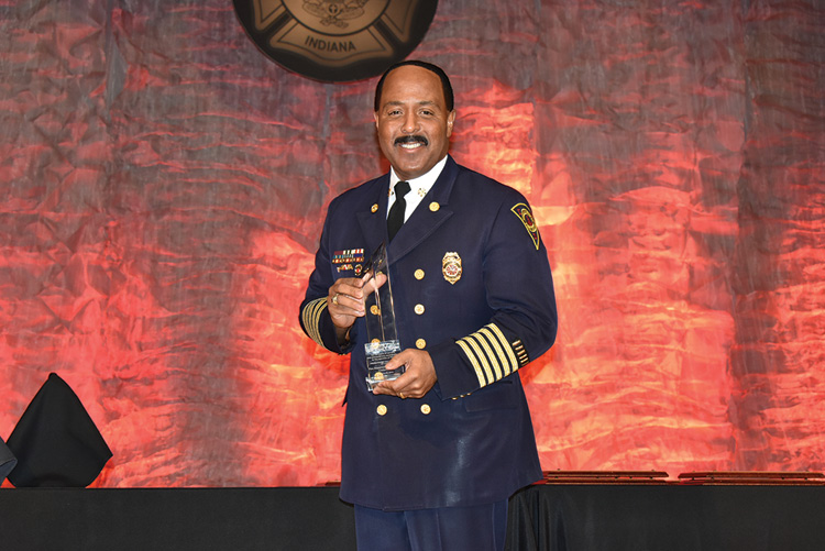 Chief Ernest V. Malone of the Indianapolis (IN) Fire Department (IFD) was the 2019 recipient of the FDIC Service Award, traditionally presented at the IFD Recognition Banquet, which was held on January 25, 2019.