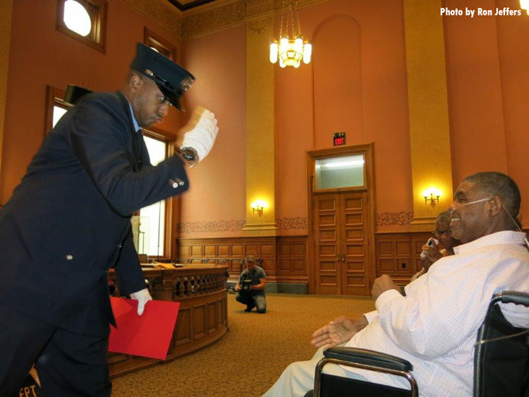 Jersey City firefighter salutes Gregory Green