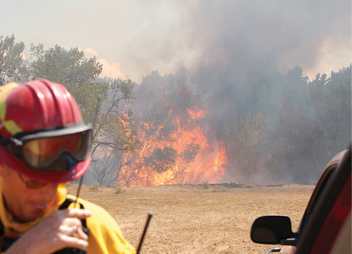 A fast-moving flame front is going to create time constraints in structural triage and mitigating hazards around exposed buildings.