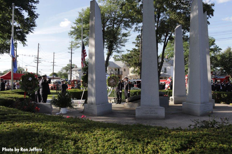 A view of the Hackensack firefighters memorial