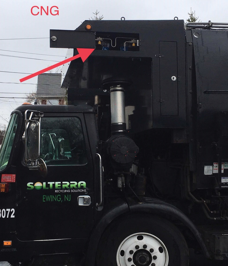 Most CNG tanks are on the roof or behind the cab, so you must identify and mitigate any exposure issues. Activated relief valves are warnings that the pressure is increasing. These trucks also have compactors. Many homeless people who have fallen asleep in dumpsters have been dumped inside the hopper and been pinned or crushed to death by the compactor, requiring a technical rescue response.