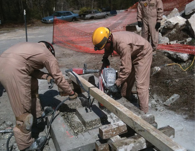 Marines are using a wedge anchor to support the concrete.