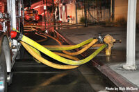 Lines hooked up to a hydrants.