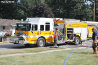 A rig on the fireground in Griffith, Indiana.