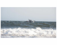 Rescue boat in the Atlantic.