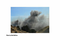 A plume of smoke from the Tick Fire