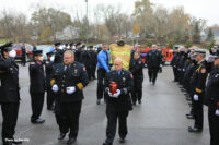 The funeral procession honoring the fallen