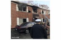 Firefighters on scene at a structure fire in the Westwood neighborhood of Cincinnati.