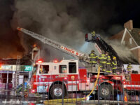 No injuries were reported in the fire at Edmondson Village Shopping.