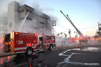 A variety of streams and apparatus on the fireground.