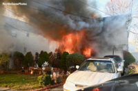 Fire blows out the building.