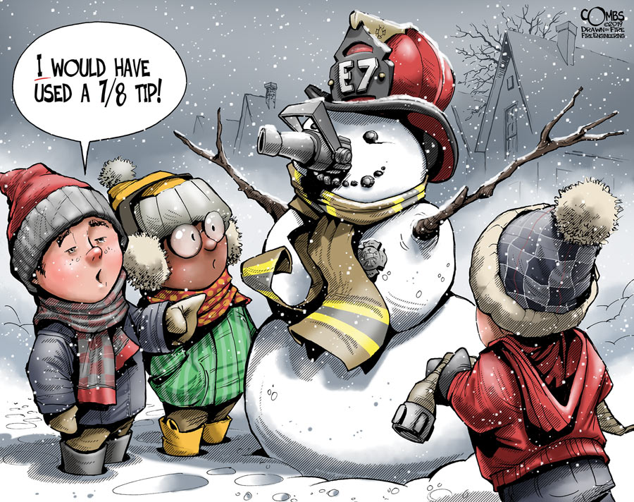 Fireground critics and a snowman by Paul Combs