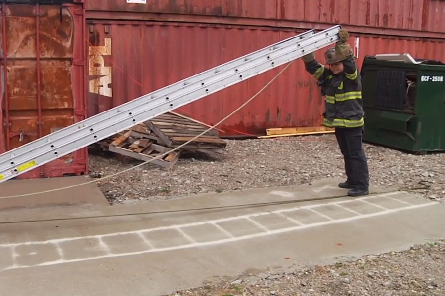 Katie Johnson performing a ladder raise