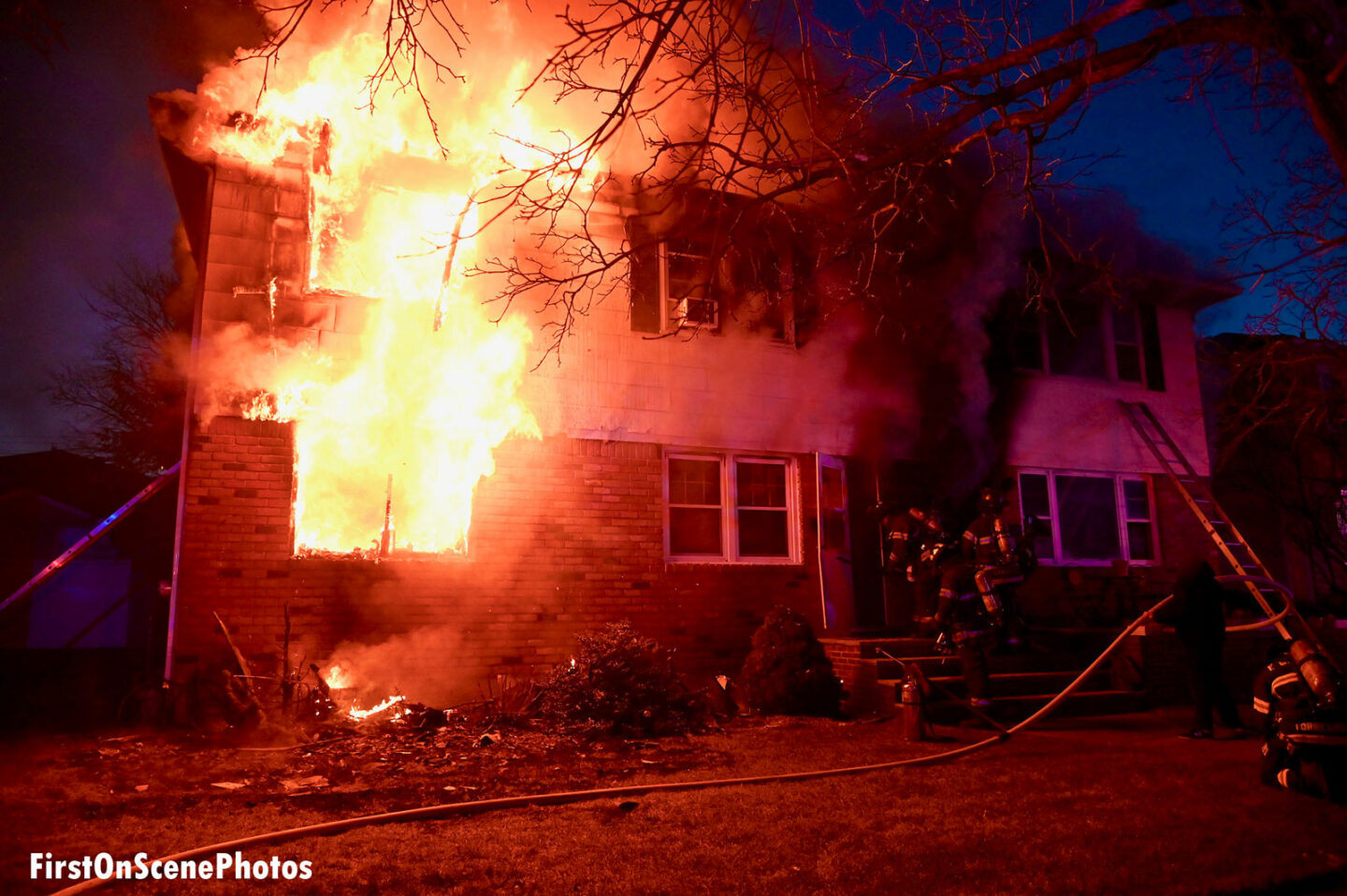 Crews encountered heavy fire on multiple floors