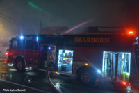 Dearborn rig at the fire scene