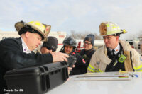 Command staff on the scene of the rescue.