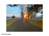 Raging fire in a historic home