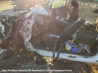 Interior shot of a wrecked vehicle