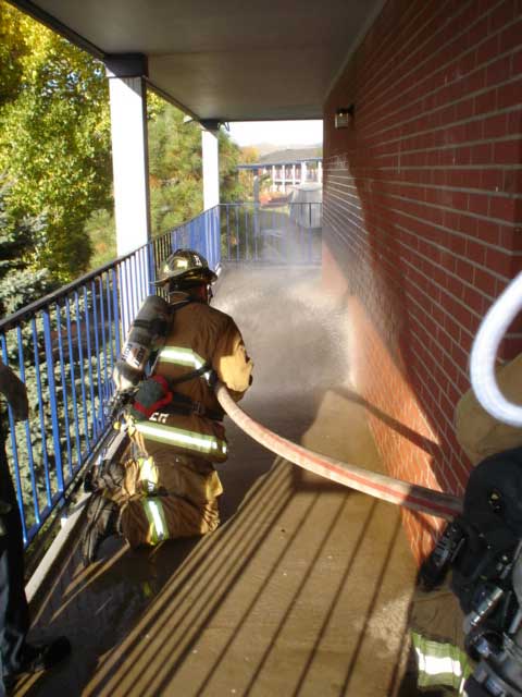 Nozzle use on a porch