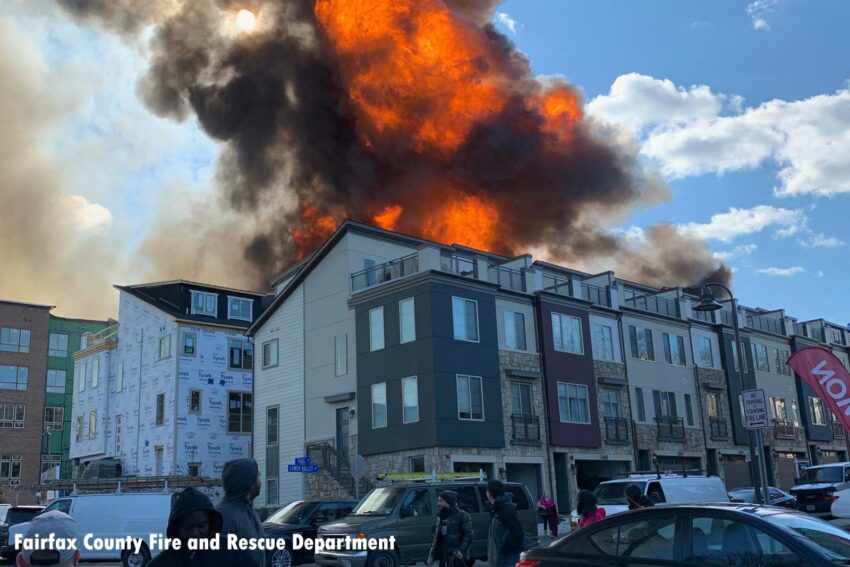 Major fire in Fairfax County, Virigina