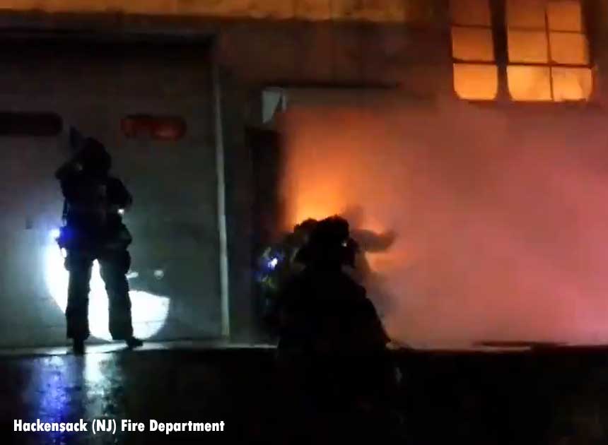 Firefighters force entry to Hackensack warehouse