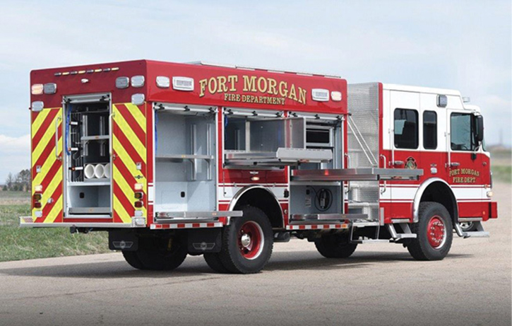 The New Albany Township (IN) Fire Department responds with this quint built by FERRARA FIRE APPARATUS. 