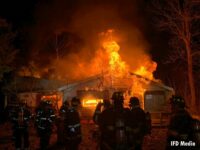 Indianapolis Fire Department crews at the dwelling fire