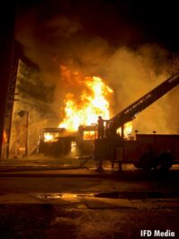 Flames rip through a building in Indianapolis