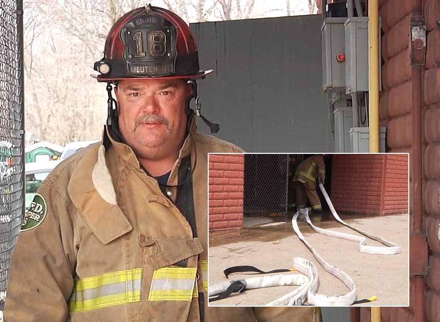 Columbus Fire Lt. Steve Robertson on hoselines