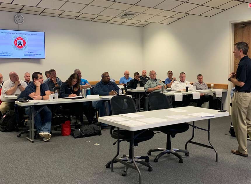 Peer support class for firefighters in North Carolina