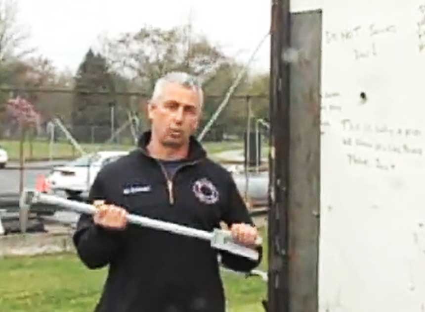 John Buckheit with a halligan