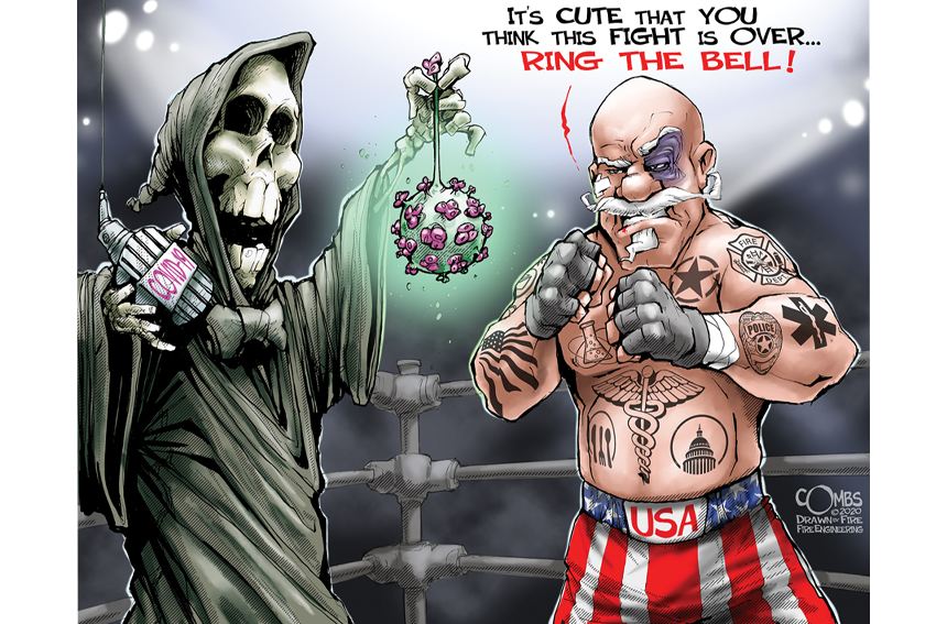 Boxer Uncle Sam battling death and the coronavirus