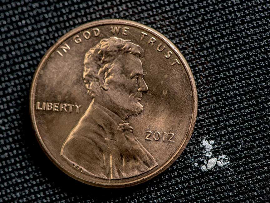 A dose of fentanyl compared to a penny