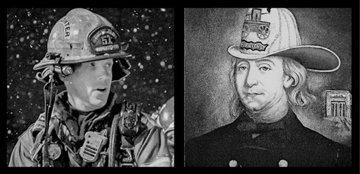 Respecting tradition must include an appreciation for the fire service’s culture of diligent innovation. On the left is our modern firefighter. On the right is American fire service founder Benjamin Franklin as depicted in an 1850 painting by Charles Washington Wright.