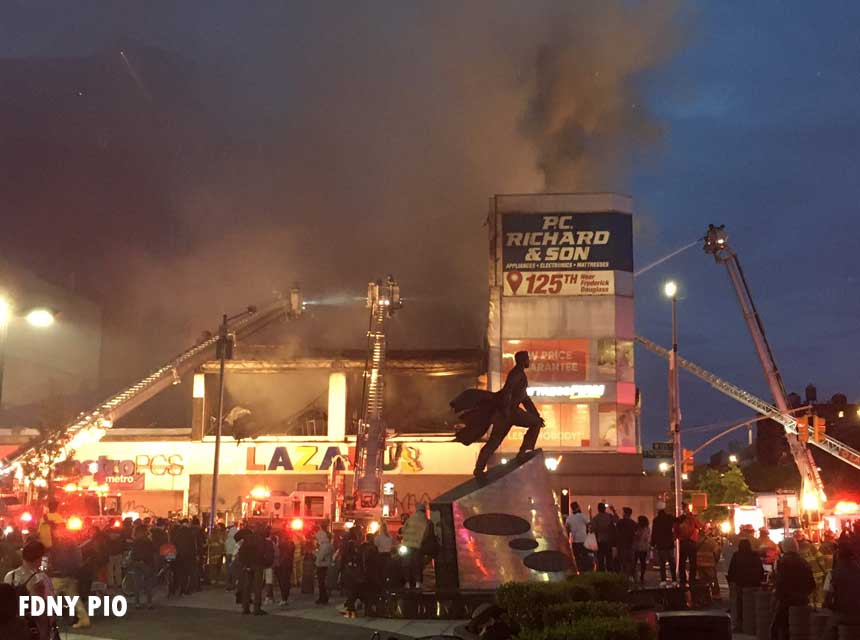 FDNY units on scene at a fire in Harlem