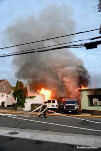 Another view of flames at the florist fire