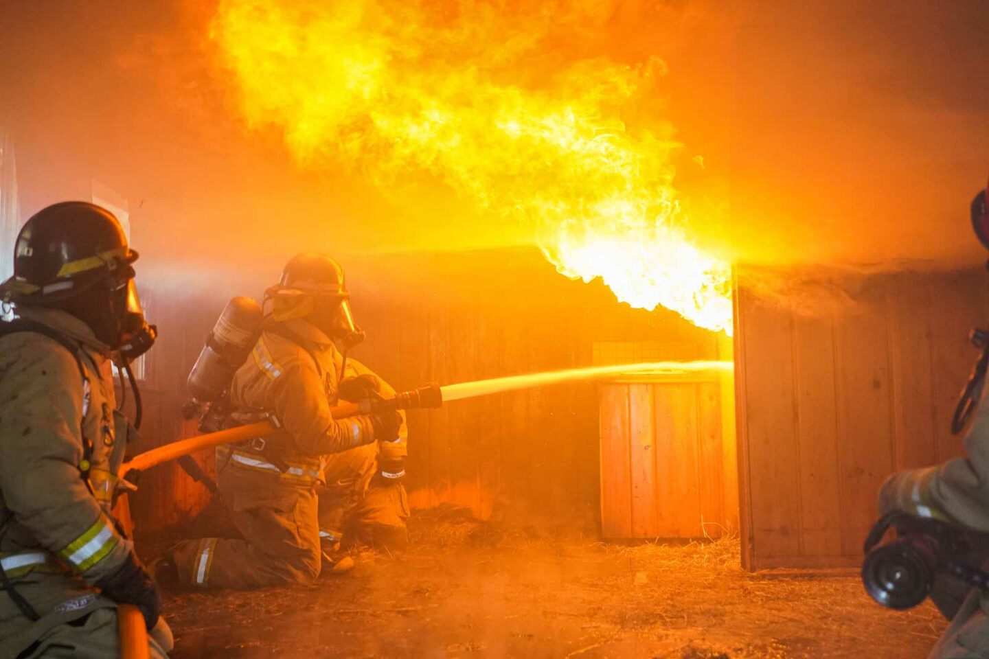 Firefighters at a controlled burn